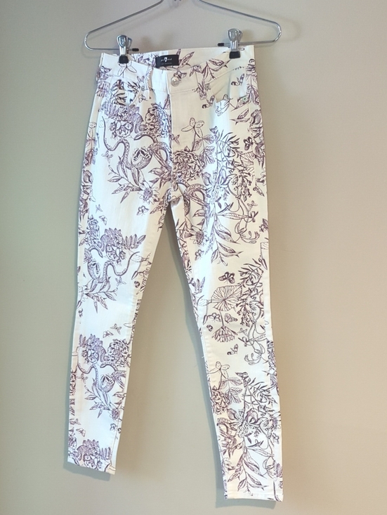 7 For All Mankind Denim - NWOT 7 For All Mankind The Ankle Skinny High-Rise Floral and Serpent Print Jeans